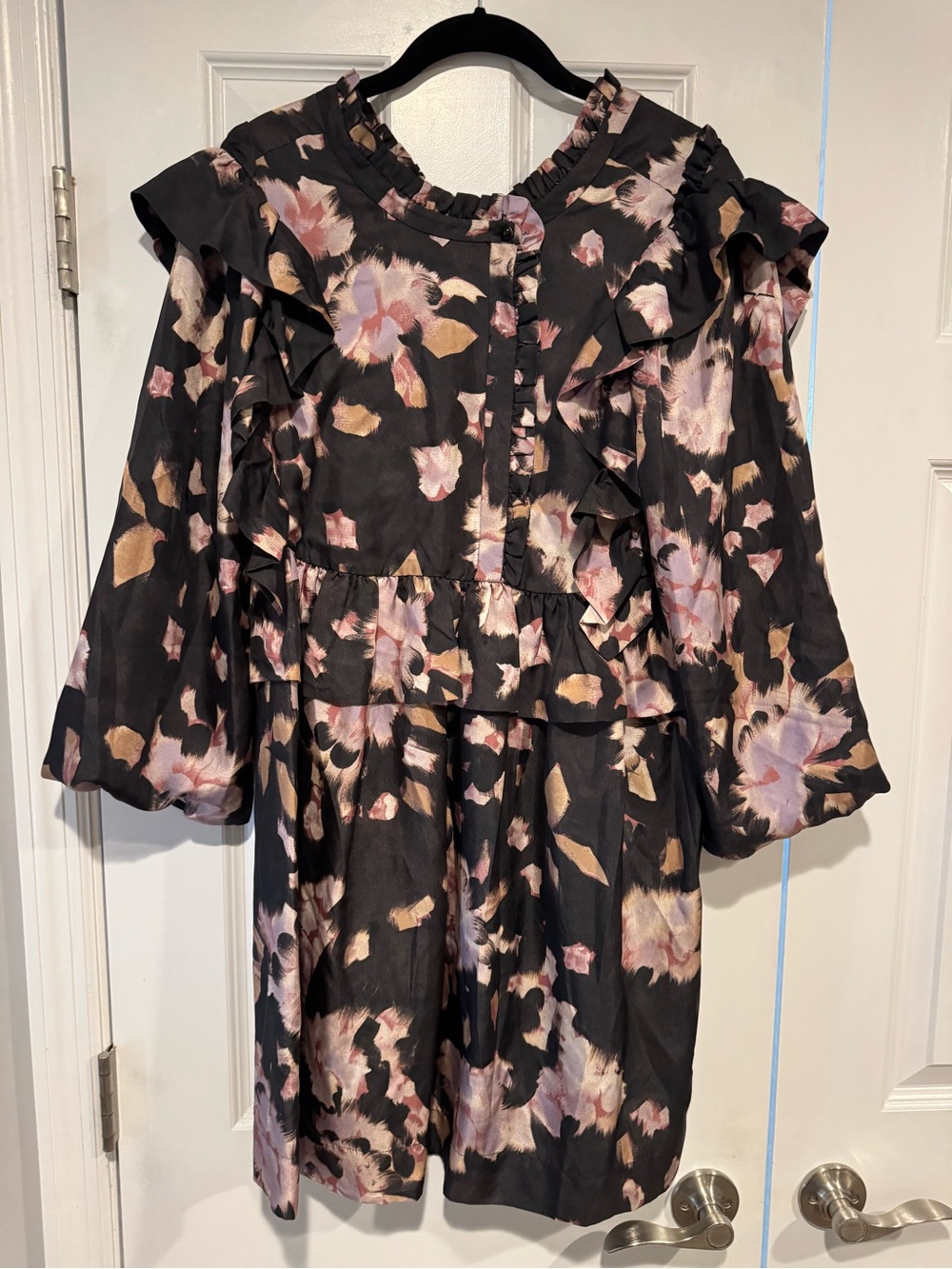 Munthe Anner Silk Floral Ruffle Dress NWOT